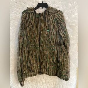 Shannon’s Realtree Bug Tamer Mens Camo Mesh Net Hooded Full Zip Jacket-Large